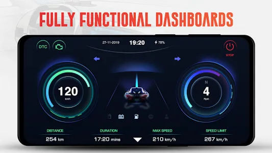 GPS Speedometer OBD2 Dashboard screenshot 16