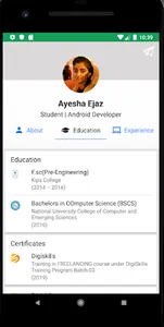 Ayesha Ejaz CV screenshot 1