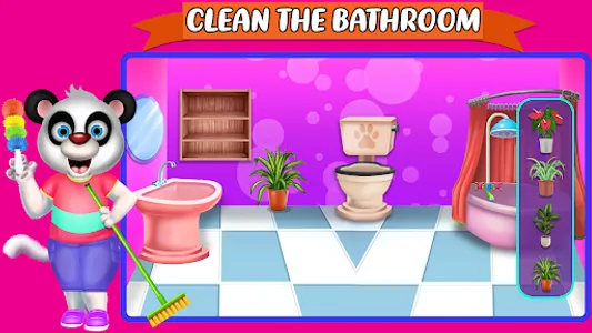 Baby Panda House Cleaning Game screenshot 0