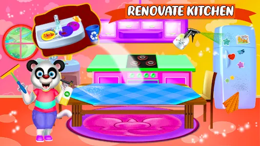 Baby Panda House Cleaning Game screenshot 1