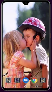 Cute Baby Kiss Wallpaper screenshot 15