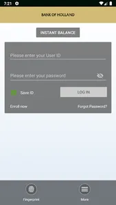 Bank of Holland Mobile Banking screenshot 1