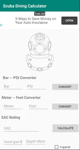 Scuba Diving Calculator screenshot 0