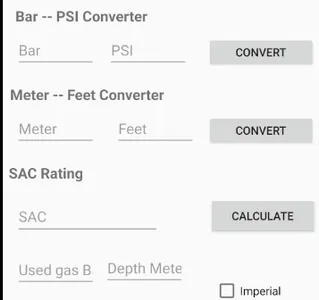 Scuba Diving Calculator screenshot 1
