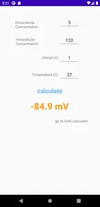 Nernst-GHK Calculator screenshot 0