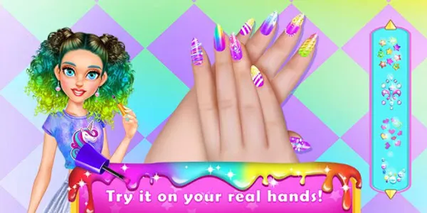 Rainbow Unicorn Nail Beauty Ar screenshot 1