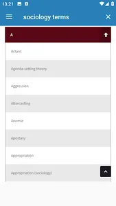 Sociology terms screenshot 0