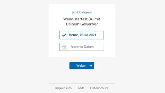 Gewerbe anmelden screenshot 1