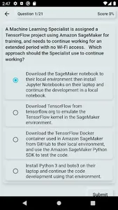 AWS ML Exam Practice screenshot 12