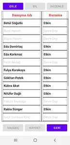 Danışma Personeli Vardiyası screenshot 2