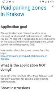 Parking zones in Krakow screenshot 3