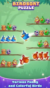 Bird Sort Puzzle - Color Fun screenshot 2