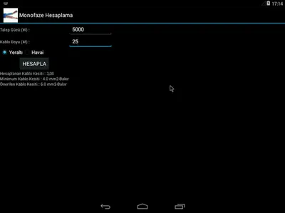 LV Cable Section Calculation screenshot 4