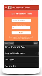 Zero & Low Cholesterol Foods screenshot 1