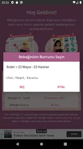 Bebişim - Doğum ve Burç Zamanl screenshot 1