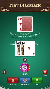 Blackjack: 21 Casino Card Game screenshot 1