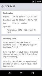 SCPGA Junior Tour screenshot 1