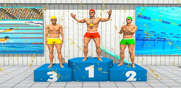 Aqua swimming pool racing 3D screenshot 0