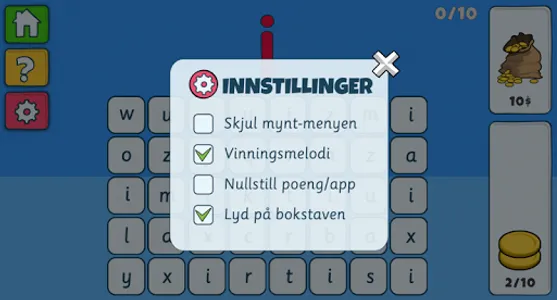 Bokstaver i rutenett screenshot 11