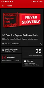 3D Square Red Icon Pack Oneplu screenshot 1