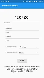 Kenteken Zoeker screenshot 1