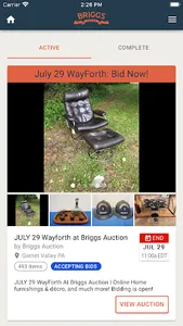 Briggs Auction screenshot 2