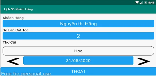 QLKH Cắt Tóc 2 screenshot 3