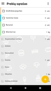 Buon Sapore. Pirkinių sąrašas screenshot 2