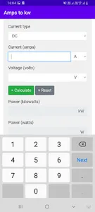 AMPs to KW (Kilowatts) screenshot 4