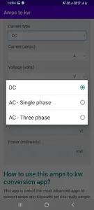 AMPs to KW (Kilowatts) screenshot 5
