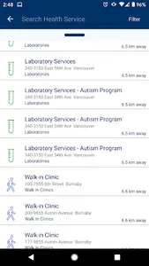 BC Health Service Locator screenshot 1