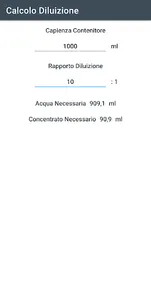 Calcolo Diluizione screenshot 0