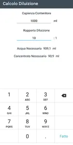 Calcolo Diluizione screenshot 1