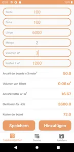 Holzrechner screenshot 1