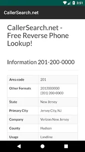 CallerSearch.net - Reverse Pho screenshot 1