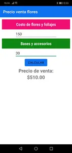 Costo y venta de flores screenshot 0