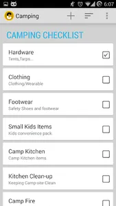 Camping Checklist screenshot 1