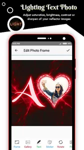 Lighting Text Photo Frame screenshot 0