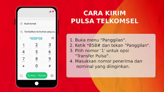 Cara kirim pulsa Telkomcel screenshot 2