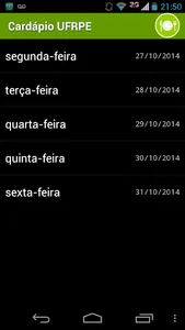 Cardápio UFRPE screenshot 0
