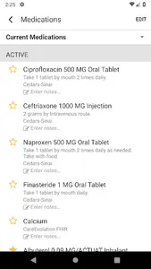 myFHR screenshot 2