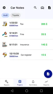 Car service tracker screenshot 1