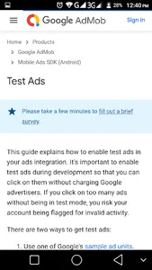 Testing Ads screenshot 1