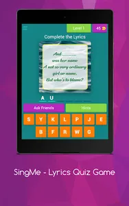 SingMe Guess the Lyrics Quiz screenshot 12