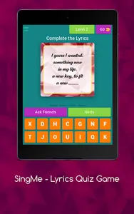 SingMe Guess the Lyrics Quiz screenshot 8