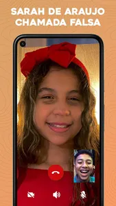 Sarah de Araújo chamada falsa screenshot 0