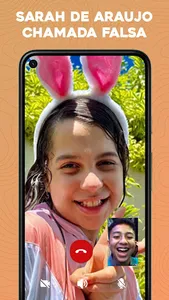 Sarah de Araújo chamada falsa screenshot 3