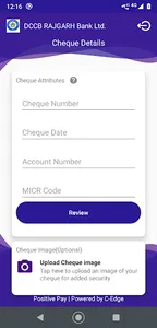 DCCB RAJGARH Positive Pay screenshot 3