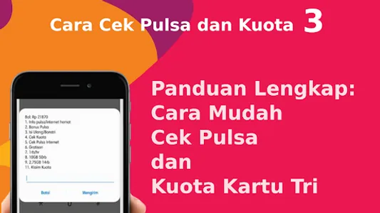 Cara cek pulsa dan kuota 3 screenshot 1