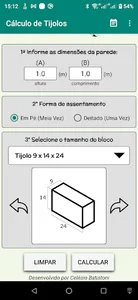 Cálculo de Tijolos screenshot 2